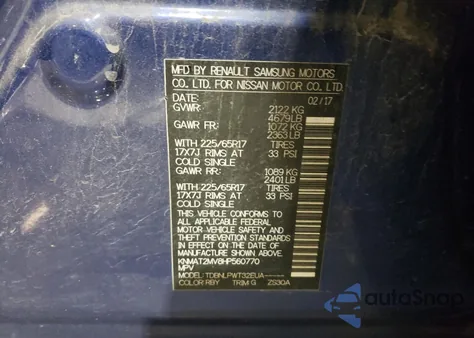 2017 Nissan Rogue S z USA, uszkodzony, nr VIN KNMAT2MV8HP560770